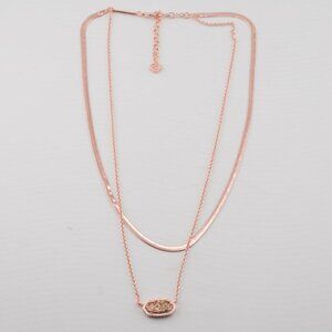 Kendra Scott Double Layer Snake Chain Champagne Quartz Necklace